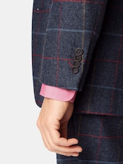 Brook Taverner Blue Check Wool Suit Jacket - Image 4 of 5