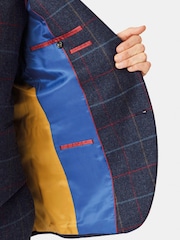 Brook Taverner Blue Check Wool Suit Jacket - Image 5 of 5