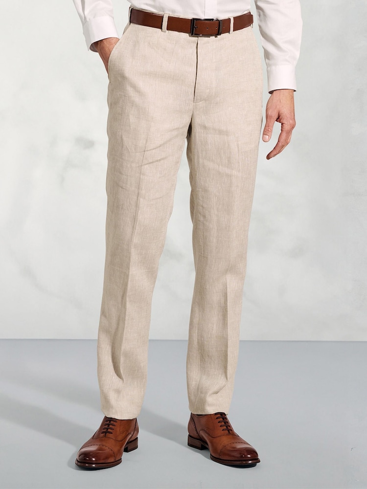 Brook Taverner Natural 100% Cotton Suit Trousers - Image 1 of 2