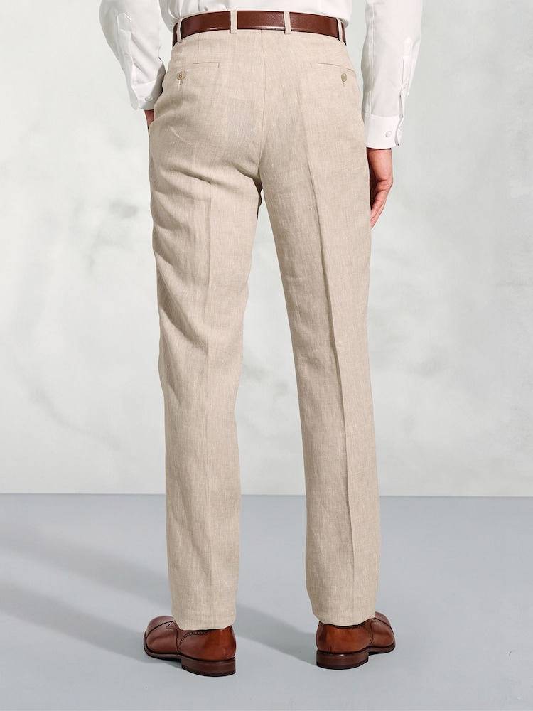 Brook Taverner Natural 100% Cotton Suit Trousers - Image 2 of 2 Brook Taverner Natural 100% Cotton Suit Trousers - Image 2 of 2