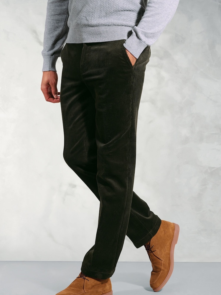 Brook Taverner Dark Grey 8W Corduroy Trousers - Image 1 of 3