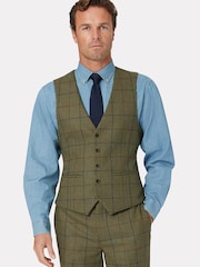 Brook Taverner Green Check Wool Suit Waistcoat - Image 1 of 2