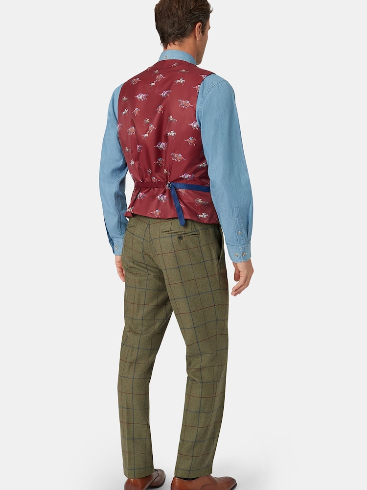 Brook Taverner Green Check Wool Suit Waistcoat - Image 2 of 2