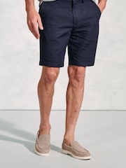 Brook Taverner Blue Cotton Linen Shorts - Image 1 of 3