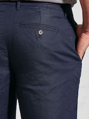 Brook Taverner Blue Cotton Linen Shorts - Image 3 of 3