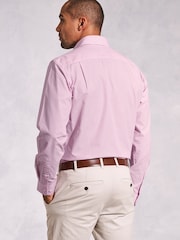 Brook Taverner Pink Dot Fine Stripe Long Sleeve 100% Cotton Shirt - Image 2 of 5