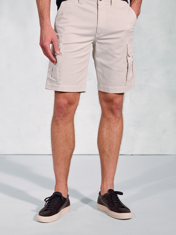 Brook Taverner Cream Stretch Cargo Shorts - Image 1 of 4