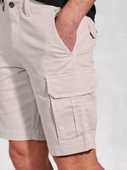 Brook Taverner Cream Stretch Cargo Shorts - Image 4 of 4