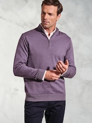 Brook Taverner Purple 1/4 Zip Jumper - Image 1 of 3