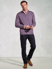 Brook Taverner Purple 1/4 Zip Jumper - Image 2 of 3