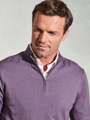 Brook Taverner Purple 1/4 Zip Jumper - Image 3 of 3