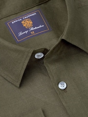 Brook Taverner Green 100% Linen Shirt - Image 2 of 4