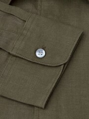 Brook Taverner Green 100% Linen Shirt - Image 4 of 4