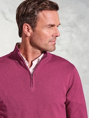 Brook Taverner Purple 1/4 Zip Jumper - Image 3 of 3