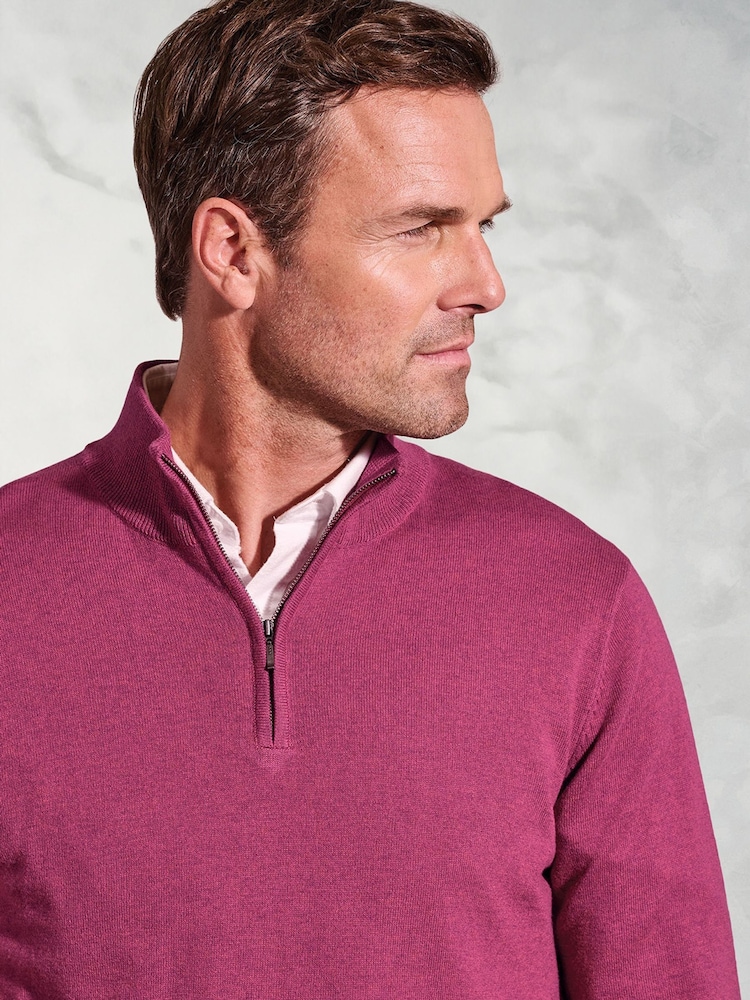 Brook Taverner Purple 1/4 Zip Jumper - Image 3 of 3
