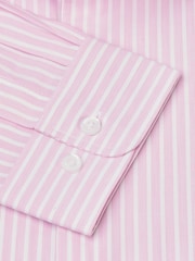 Brook Taverner Pink Dobby EOE Stripe Long Sleeve 100% Cotton Shirt - Image 5 of 5