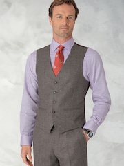 Brook Taverner Grey Donegal Wool Suit Waistcoat - Image 1 of 2