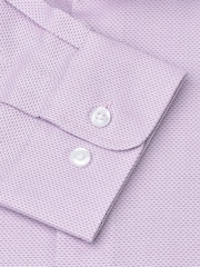 Brook Taverner Purple Dobby Texture Long Sleeve 100% Cotton Shirt - Image 5 of 5