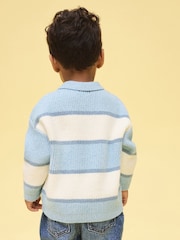 Azul claro - Polo de punto a rayas estilo rugby (3 meses - 7 años) - Imagen 2 de 6