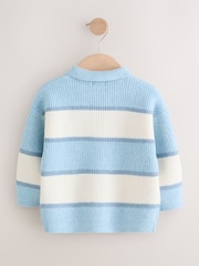 Azul claro - Polo de punto a rayas estilo rugby (3 meses - 7 años) - Imagen 4 de 6