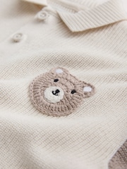 Neutral Bear Character Button Neck Knitted Polo Shirt (3mths-7yrs) - Image 8 of 8