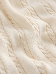 Ecru Cable Knit Polo Shirt (3mths-7yrs) - Image 3 of 4