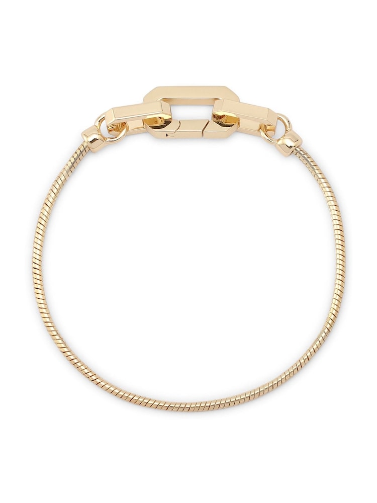 AllSaints Gold Tone Rope Chain Hexagon Link Strand Bracelet - Image 1 of 3