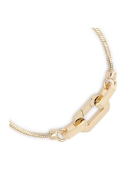 AllSaints Gold Tone Rope Chain Hexagon Link Strand Bracelet - Image 2 of 3