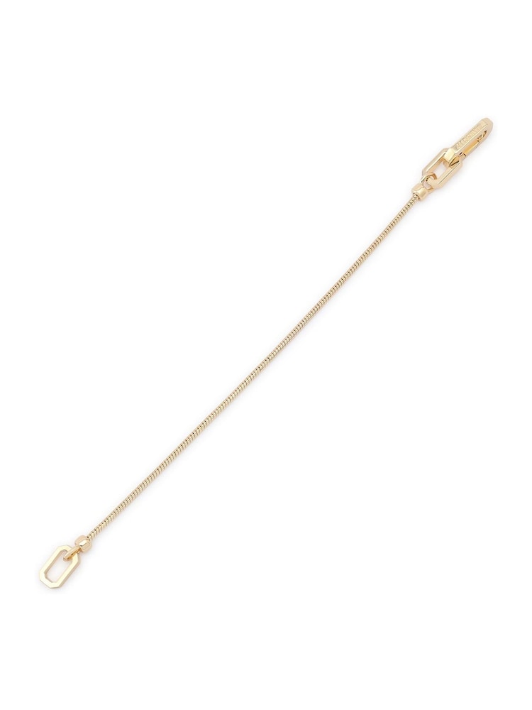 AllSaints Gold Tone Rope Chain Hexagon Link Strand Bracelet - Image 3 of 3