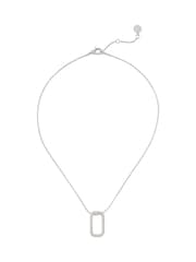 AllSaints Silver Tone  Rope Hexagon Pendant Necklace - Image 1 of 3