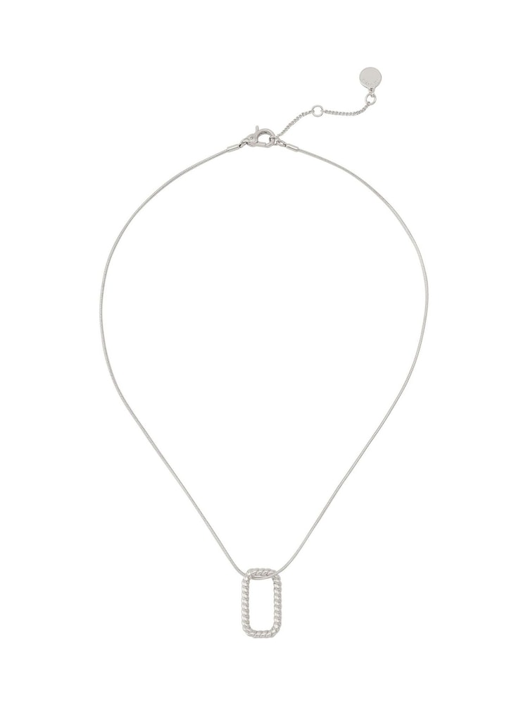 AllSaints Silver Tone  Rope Hexagon Pendant Necklace - Image 1 of 3