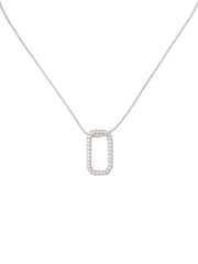 AllSaints Silver Tone  Rope Hexagon Pendant Necklace - Image 2 of 3
