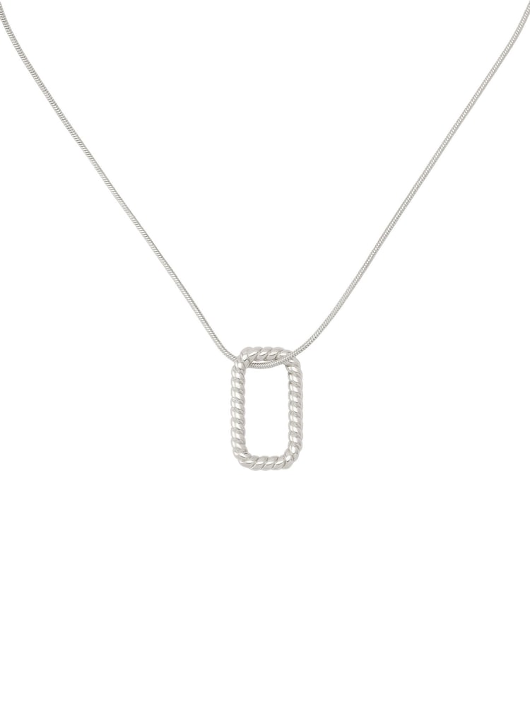 AllSaints Silver Tone  Rope Hexagon Pendant Necklace - Image 2 of 3