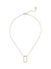 AllSaints Gold Tone Rope Hexagon Pendant Necklace - Image 1 of 3