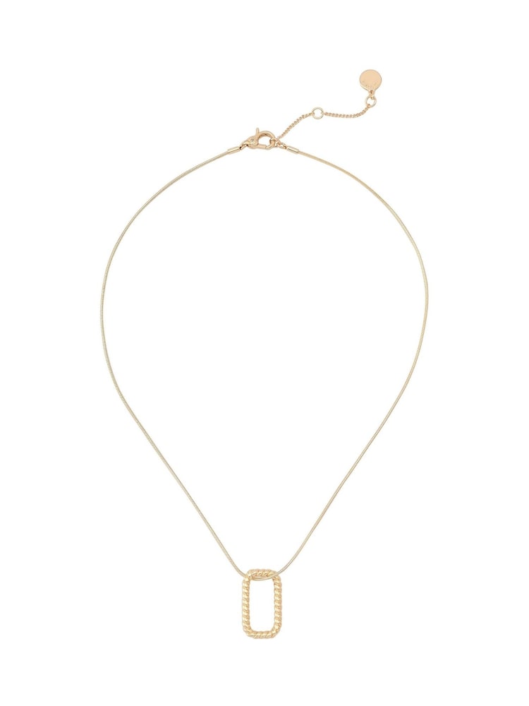 AllSaints Gold Tone Rope Hexagon Pendant Necklace - Image 1 of 3 AllSaints Gold Tone Rope Hexagon Pendant Necklace - Image 1 of 3
