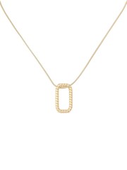 AllSaints Gold Tone Rope Hexagon Pendant Necklace - Image 2 of 3