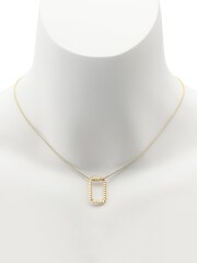 AllSaints Gold Tone Rope Hexagon Pendant Necklace - Image 3 of 3