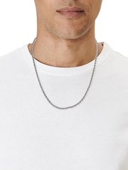 AllSaints Silver Tone Mens Rope Chain Necklace - Image 3 of 3