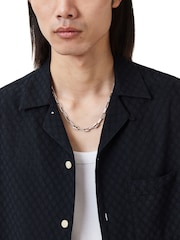 AllSaints Silver Tone Mens Hammered Link Necklace - Image 1 of 5