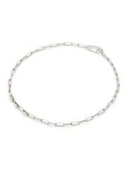 AllSaints Silver Tone Mens Hammered Link Necklace - Image 3 of 5