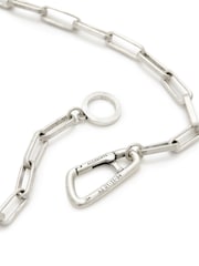 AllSaints Silver Tone Mens Hammered Link Necklace - Image 4 of 5