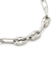 AllSaints Silver Tone Mens Hammered Link Necklace - Image 5 of 5