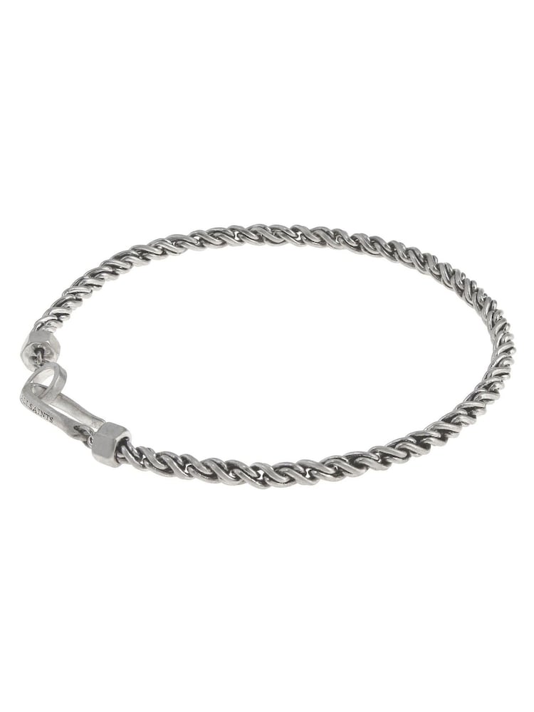 AllSaints Silver Tone Mens Rope Chain Bracelet - Image 1 of 4 AllSaints Silver Tone Mens Rope Chain Bracelet - Image 1 of 4