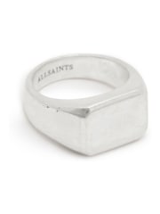 AllSaints Silver Tone Mens Chunky Hexagon Signet Ring - Image 1 of 6