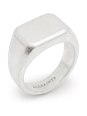 AllSaints Silver Tone Mens Chunky Hexagon Signet Ring - Image 3 of 6