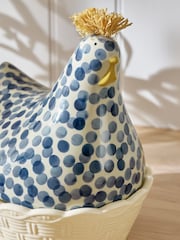 Blue Ceramic Chicken Egg House - Image 3 of 4