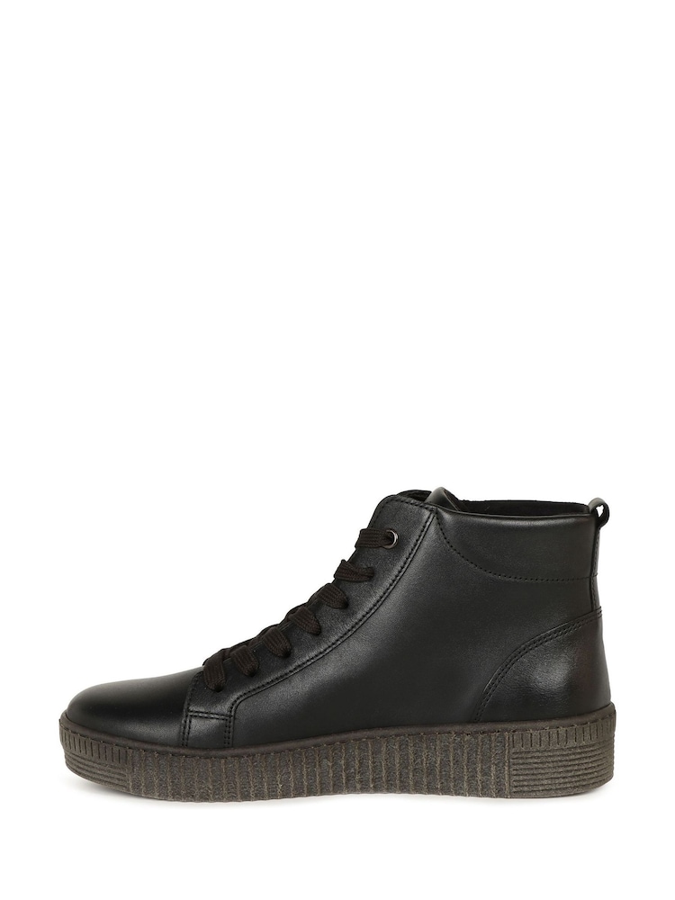 Gabor Lake Leather Hi-Top Black Trainers - Image 2 of 5