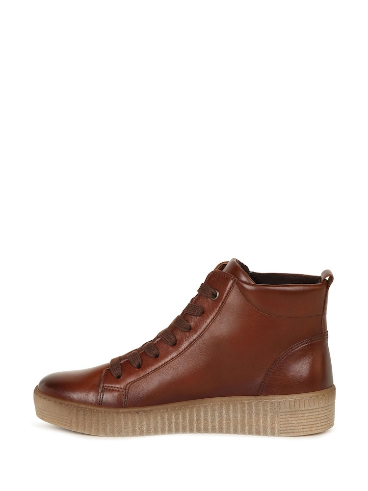 Gabor Lake Sattel Leather Hi-Top Brown Trainers - Image 2 of 5 Gabor Lake Sattel Leather Hi-Top Brown Trainers - Image 2 of 5