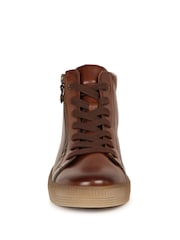 Gabor Lake Sattel Leather Hi-Top Brown Trainers - Image 4 of 5