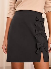 Love & Roses Black Bow Mini Skirt - Image 2 of 4